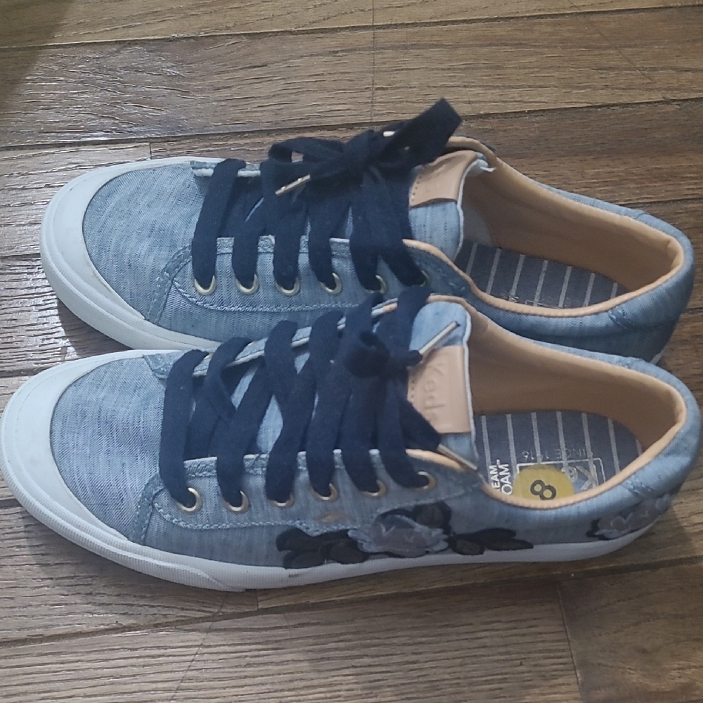 Keds Blue and White Casual Sneakers with Rubber Soles